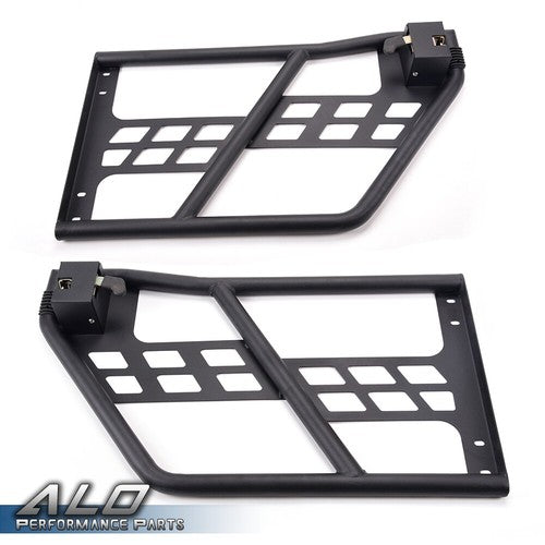 Solid Spare Fit For 2007-2018 Jeep Wrangler JK 4 Door Textured Unlimited Tube Doors Black