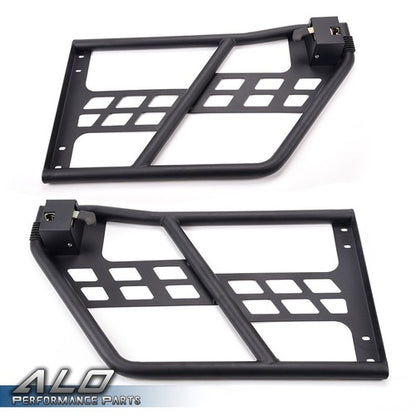 Solid Spare Fit For 2007-2018 Jeep Wrangler JK 4 Door Textured Unlimited Tube Doors Black