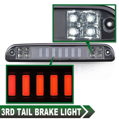 Solid Spare Fit For 1999-2016 Ford F250 F350 Super Duty Smoke LED 3rd Brake Light Cargo Lamp
