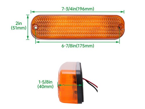Solid Spare 4 LED Amber Flashing Cab Lights For John Deere 50 Series 4050 4250 4450 #AR60250