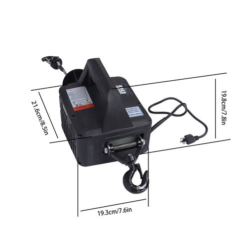 Solid Spare 1500W 2-in-1 Portable Electric Hoist Power Winch 1100lbs Wireless Remote Control