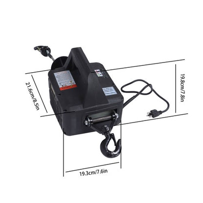 Solid Spare 1500W 2-in-1 Portable Electric Hoist Power Winch 1100lbs Wireless Remote Control