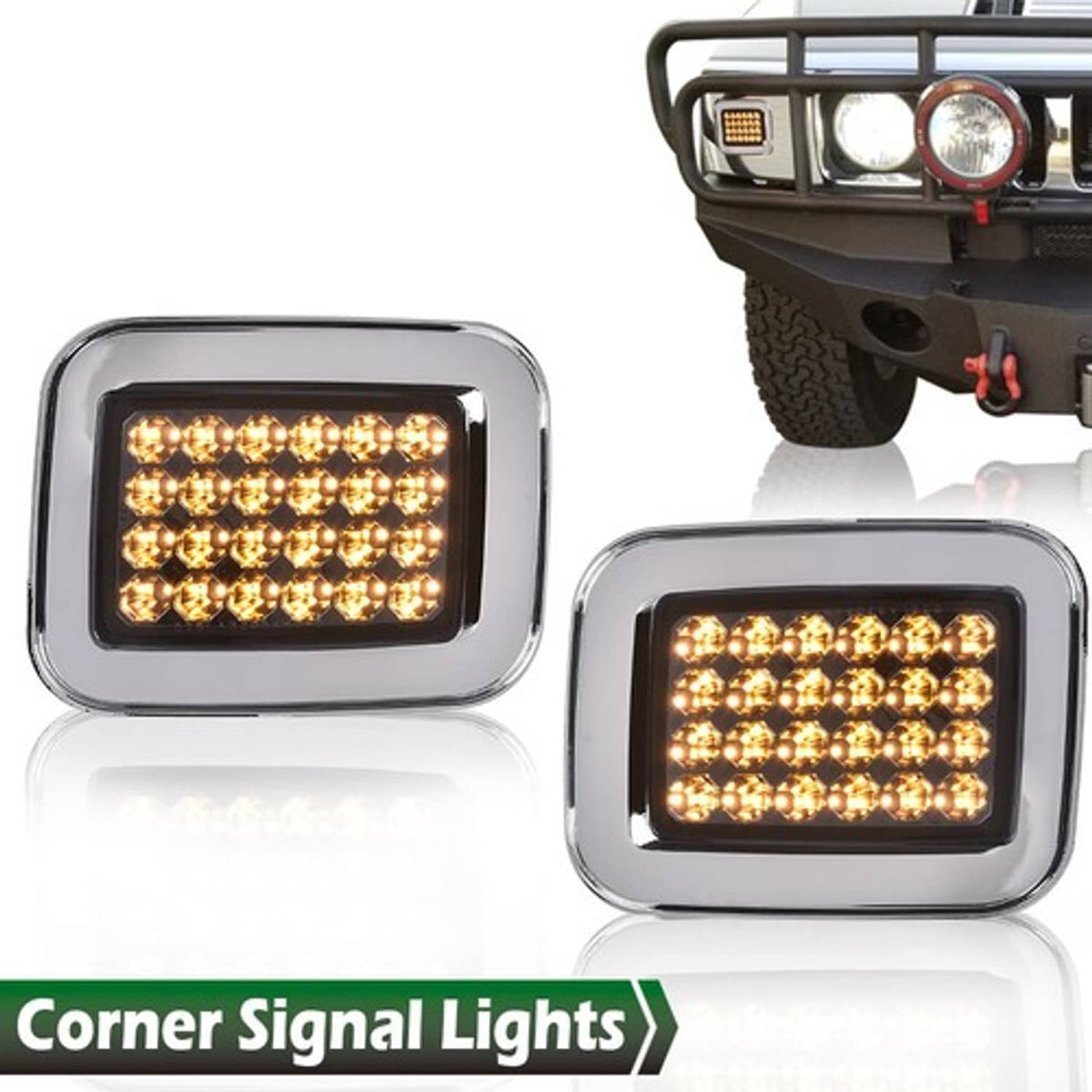 Solid Spare Fit For 03-09 Hummer H2 Smoke Lens LED Front Turn Signal Light Parking Lamp