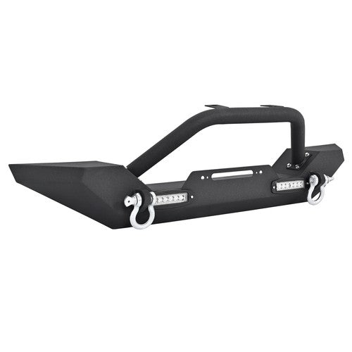 Solid Spare Front Bumper W/ Winch Plate D-Rings Rock Crawler For Jeep Wrangler 87-06 TJ YJ