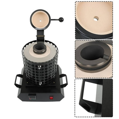 Solid Spare Metal Melting Furnace Forge Kit+Mesh Refining Casting Furnace 3KG 1400W Upgraded