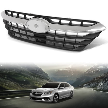 Solid Spare Fit For 2020-2022 Subaru Legacy Front Bumper Upper Grille Grill Black Chrome