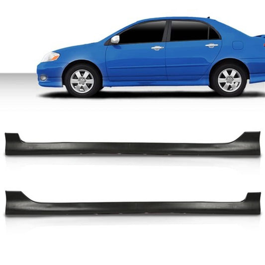Solid Spare New Fit For 2003-2008 Toyota Corolla Add-on Side Skirts Body Kit Factory S-Style