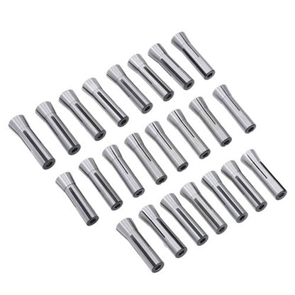Solid Spare R8 Collet Set 1/16" to 3/4" 23 Pc for Bridgeport with R8 Collet Rack - 48 slot
