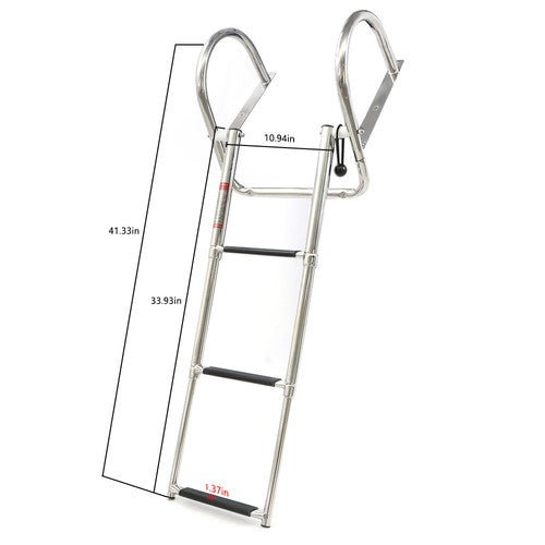 Solid Spare 3-Step Stainless Steel Ship Ladder With Handrails For Marine Yacht Swimming Pool