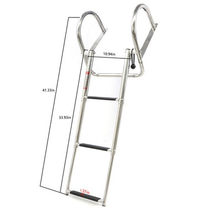 Solid Spare 3-Step Stainless Steel Ship Ladder With Handrails For Marine Yacht Swimming Pool