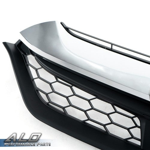 Solid Spare Fit For 2017-2019 Honda CRV CR-V Front Bumper Upper Grille Grill Black Chrome