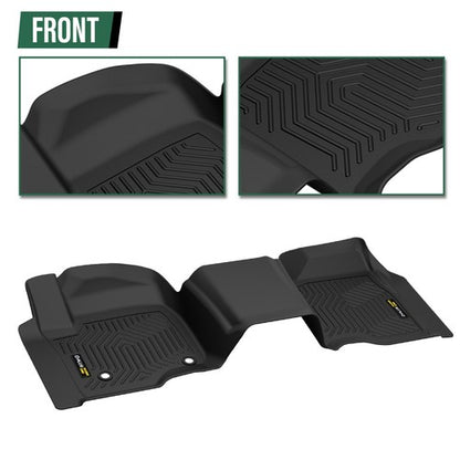 Solid Spare Fit For 19-25 Chevrolet Silverado/Sierra 1500 Double Cab TPE Floor Mats Liners