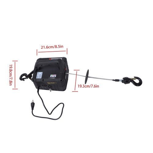 Solid Spare 1500W 2-in-1 Portable Electric Hoist Power Winch 1100lbs Wireless Remote Control