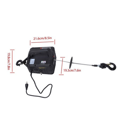 Solid Spare 1500W 2-in-1 Portable Electric Hoist Power Winch 1100lbs Wireless Remote Control