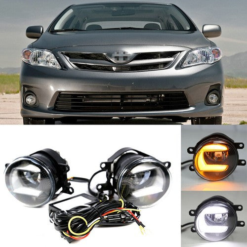 For 2011 2012 2013 Toyota Corolla Bumper LED Fog Lights Lamps Turn signal Pair