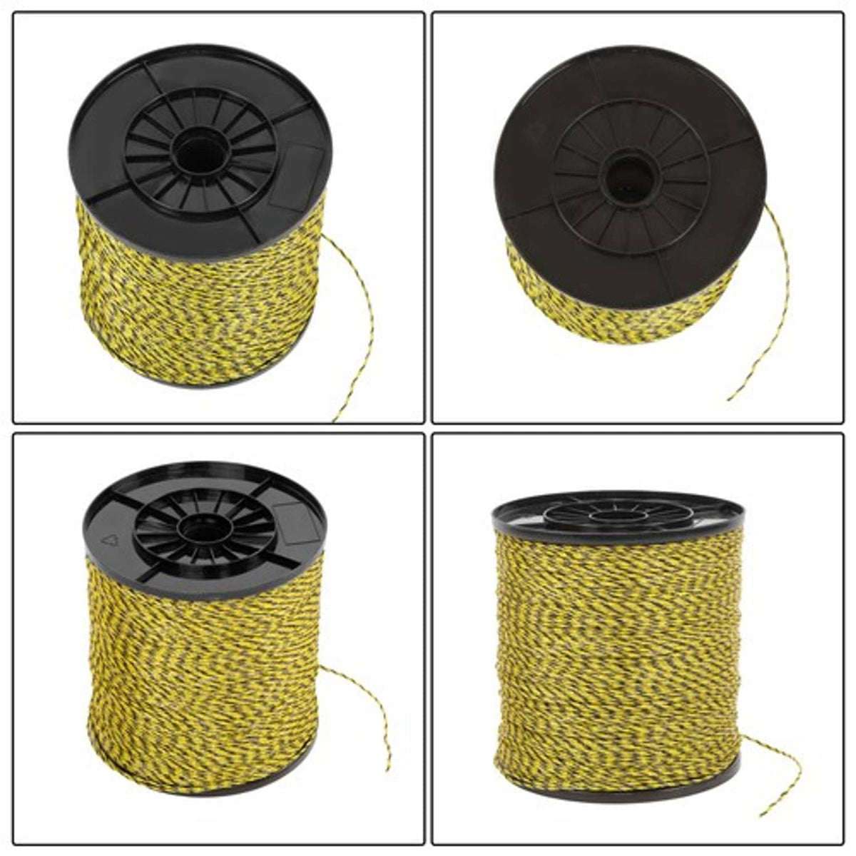 Solid Spare Yellow & Black 3500Ft 1067m 6 Stainless Steel Strands 1/8" Fence Wire