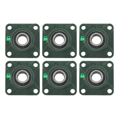 Solid Spare 6Pcs UCF205-16 Pillow Block Flange Bearing 1" Bore Solid Base Self Aligning