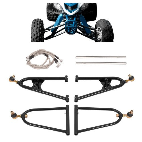 Solid Spare For Yamaha Raptor 600R YFM660R 01-05 Steel Powder Coated A Arms W/Brake Lines