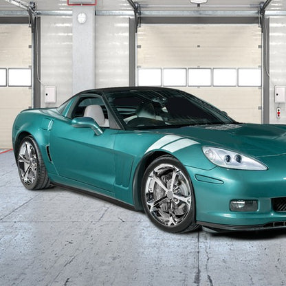 Solid Spare ZR1 Style ABS Side Skirts Rocker Panels Mud Flaps For Corvette C6 Z06 Wide 05-13