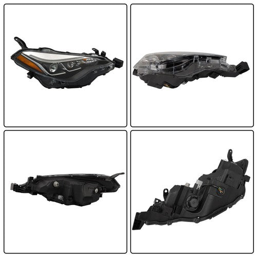Solid Spare Projector Headlight Assembly Fit For 2017-2019 Toyota Corolla Right Side Black