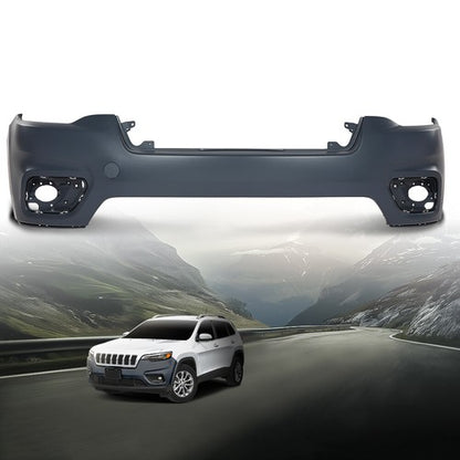Solid Spare Front Bumper Cover Fit For 2019-2023 Cherokee w/o Park Assist CH1014133