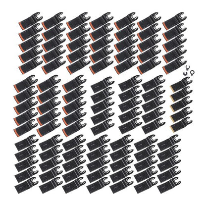 Solid Spare 105 Pieces Titanium and HCS Oscillating Saw Blades for Wood Metal Cutting