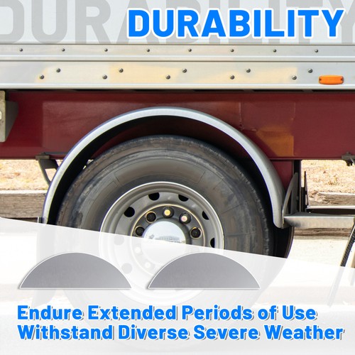 Solid Spare 1 Pair Round Single Axle Trailer Fenders & Backs For 14"-16" Wheels