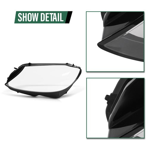 Solid Spare Fit For 19-20 Mercedes-Benz C-Class W205 Headlight Replacement Lens Left & Right