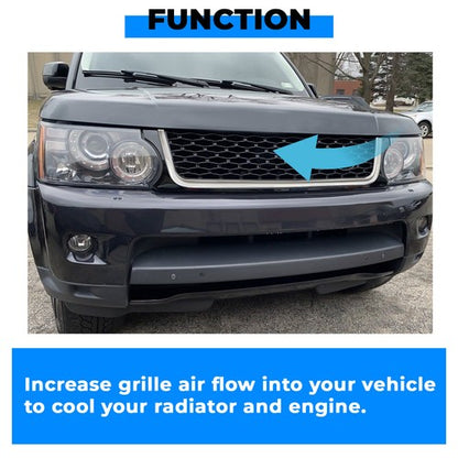 Solid Spare For 2010-2013 Land Rover Range Rover Sport Upper Bumper Diamond Mesh Grille