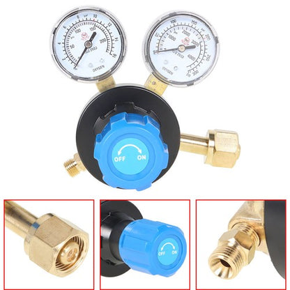 Solid Spare Oxygen CGA-540 Acetylene CGA-510 Regulators 2 PC Dual Welding Gas Gauges