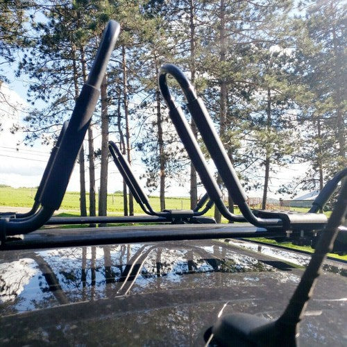 Solid Spare 2 Pairs Kayak Roof Rack Carrier Boat Ski Surf Roof Mount Car Cross J-Bar Rack