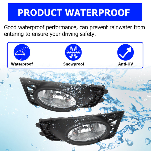 For 2009 2010 2011 Honda Civic Sedan Clear Lens Fog Lights W/Bulb Switch Wiring
