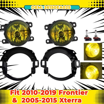 2P Fog Light For 2010-2019 Nissan Frontier 2005-2015 Nissan Xterra  w/Bulb Cover