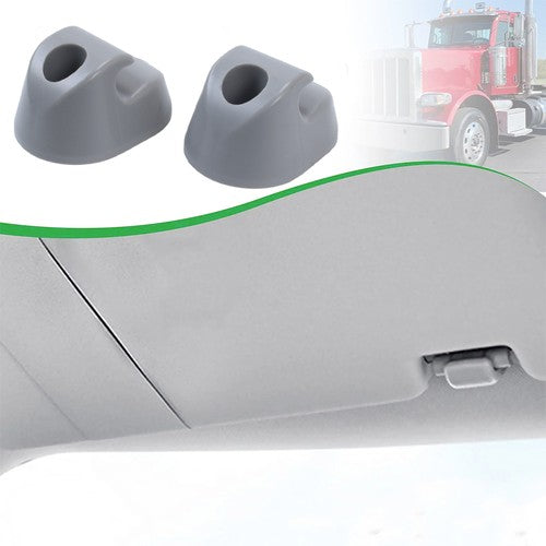 2PCS Gray Sun Visor Clip Set Interior-Bone Compatible with Kenworth Peterbilt
