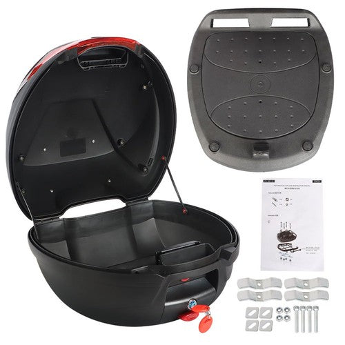 Solid Spare 32L Motorcycle Tour Tail Box Top Lock Scooter Trunk Luggage Storage Carrier Case