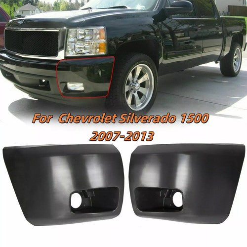 Solid Spare LH & RH Bumper End Extension W/Fog Lamp Hole Fit For 07- 13 Chevy Silverado 1500