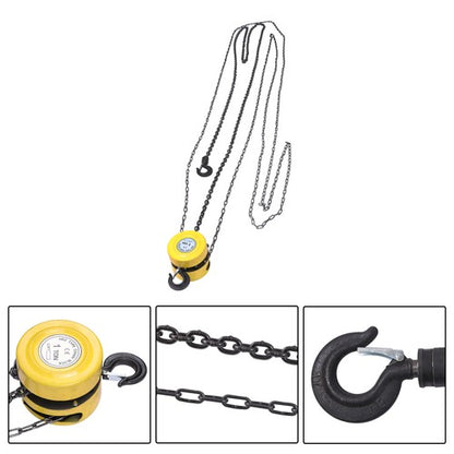Solid Spare 1 Ton / 2200lbs Hand Chain Hoist Steel 20ft / 6m Lift 360° Swivel Hook G60
