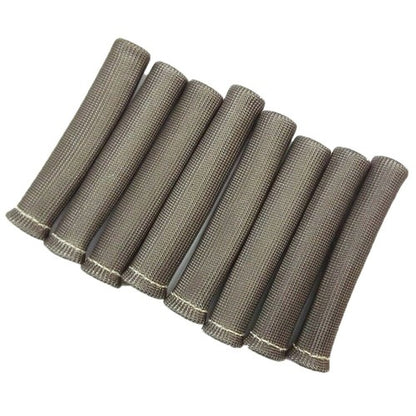 Solid Spare 1200° GRAY SPARK PLUG WIRE BOOTS HEAT SHIELD PROTECTOR SLEEVE SBC BBC 350 X8