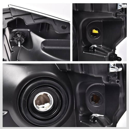 Solid Spare Clear Lens Black Housing Headlights Lamps Fit For 2009-2014 Ford F150 Pickup