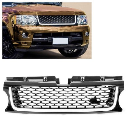 Solid Spare For 2010-2013 Land Rover Range Rover Sport Upper Bumper Diamond Mesh Grille