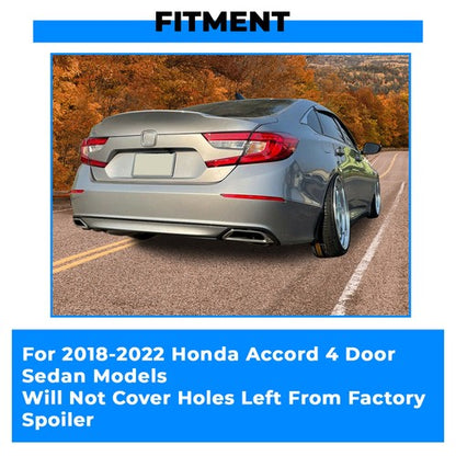 Solid Spare FOR 2018-2021 2022 HONDA ACCORD GlOSSY BLACK DUCK TAIL DUCKBILL TRUNK SPOILER