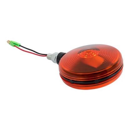 Solid Spare 12V Kubota Tractor Chrome Frame Amber Lens Warning Lamp Set Hazard Style