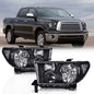 Solid Spare Clear Black Headlights Headlamps Pair Fit For 07-13 Toyota Tundra 08-17 Sequoia