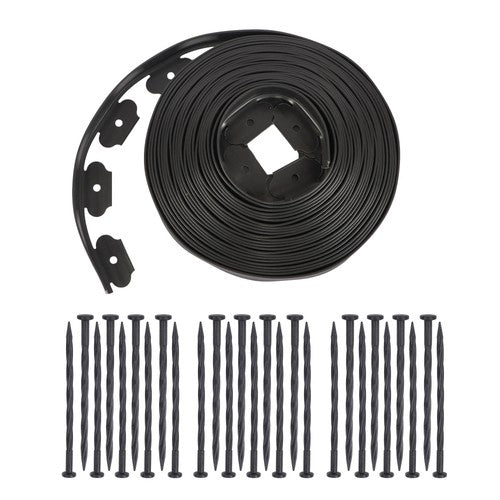 Solid Spare L-shaped Landscape Edging Border Kit No-Dig Garden Edge Lawn Border 1.5" 60 FT