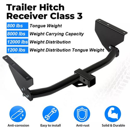 Solid Spare Class 3 Trailer Hitch 2" Receiver For 1999-2004 Jeep Grand Cherokee Rear Towing