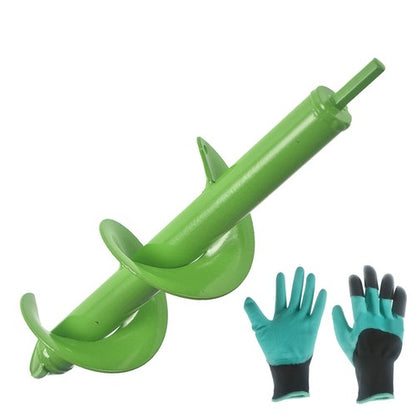 Solid Spare Garden Planting Auger 3x12Inch,Heavy Duty Solid with Thickened Spirals Green
