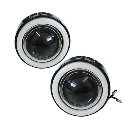 Fit 2016-2021 Honda Civic Blue LED DRL Projector Angel Eye Halo Fog Lights Lamps