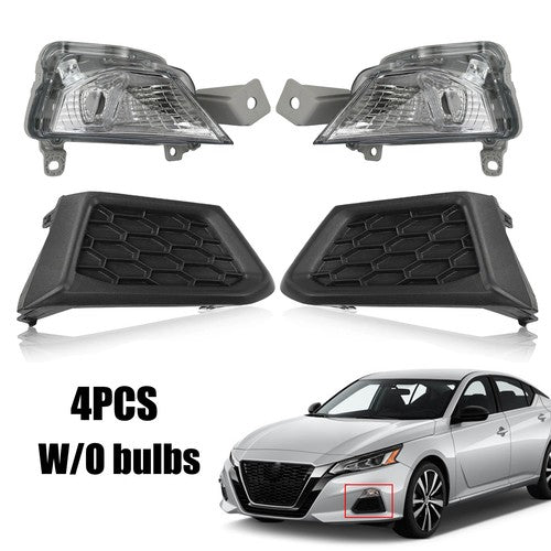 For 2019-2021 Nissan Altima Front Turn Signal Fog Light Cover LH&RH Pair 4PCS