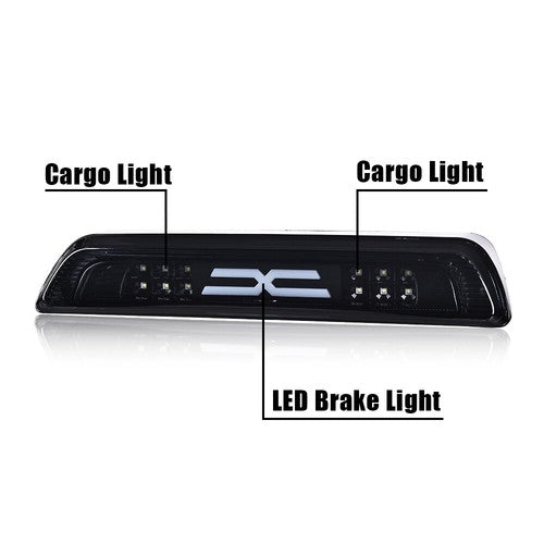 Solid Spare Fit For 2007-2018 Toyota Tundra Smoke/Black LED Third 3rd Brake Light Cargo Lamp