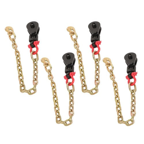 Solid Spare 4PCS 2Tons Snatch Block | 3" Sheave for 3/8" Inch Wire Rope with G70 Chain Black